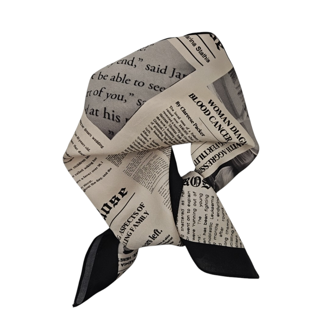 'ABOUT HANNAH' NEWSPAPER SCARF
