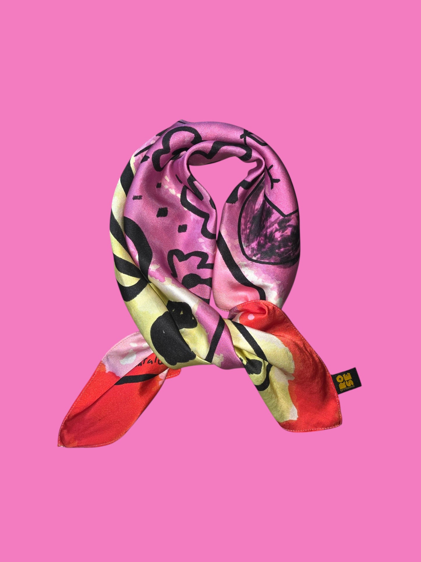 Spicy Margarita - Spicy red silk scarf