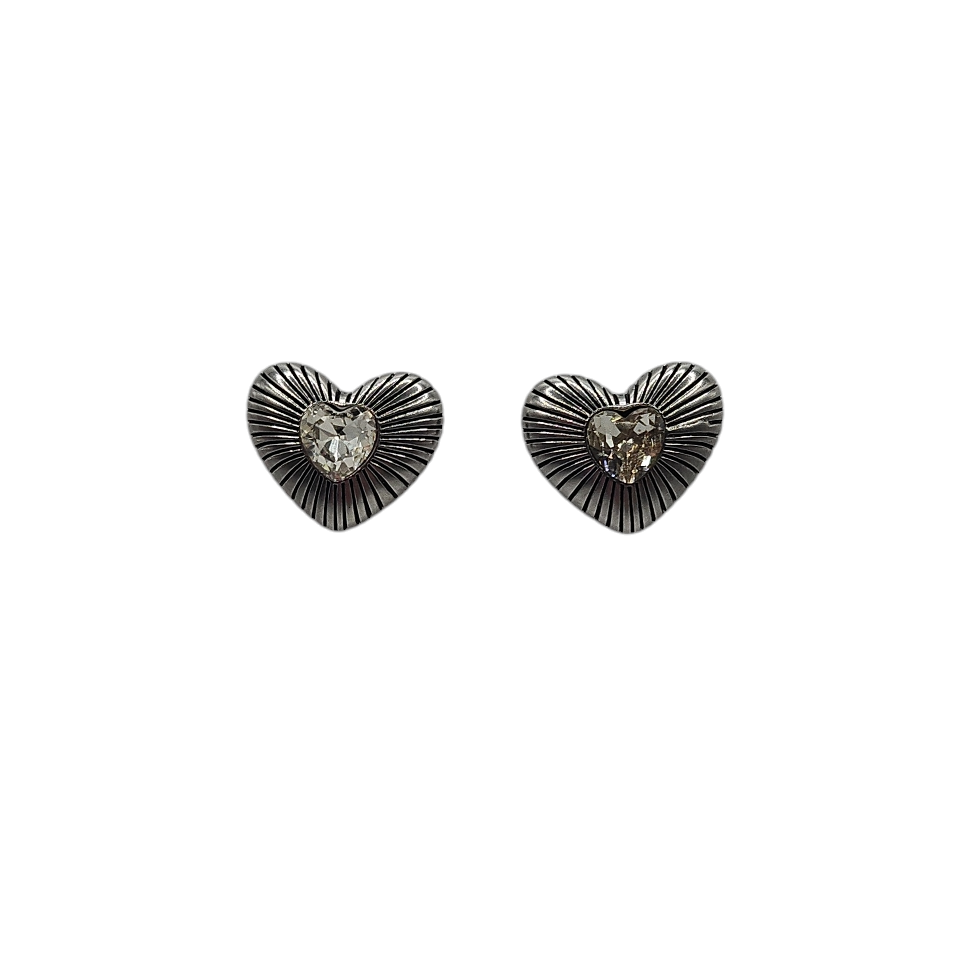 RUBY HEART EARRINGS