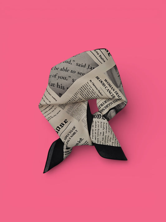 'ABOUT HANNAH' NEWSPAPER SCARF